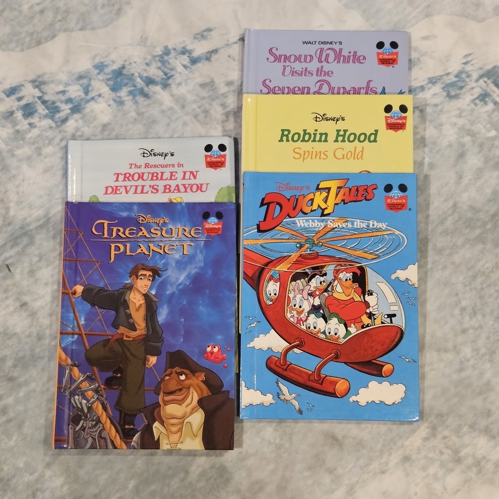 Vintage Disney Wonderful World Of Reading Book Lot DuckTales Treasure Planet